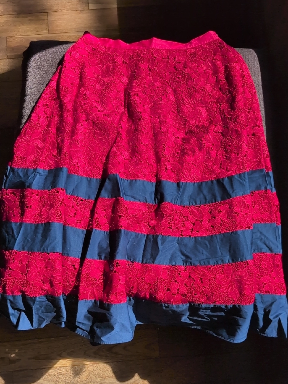 Badgley Mischka Lace Combo Skirt